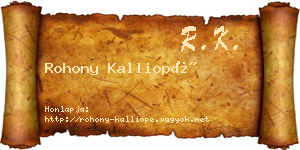 Rohony Kalliopé névjegykártya